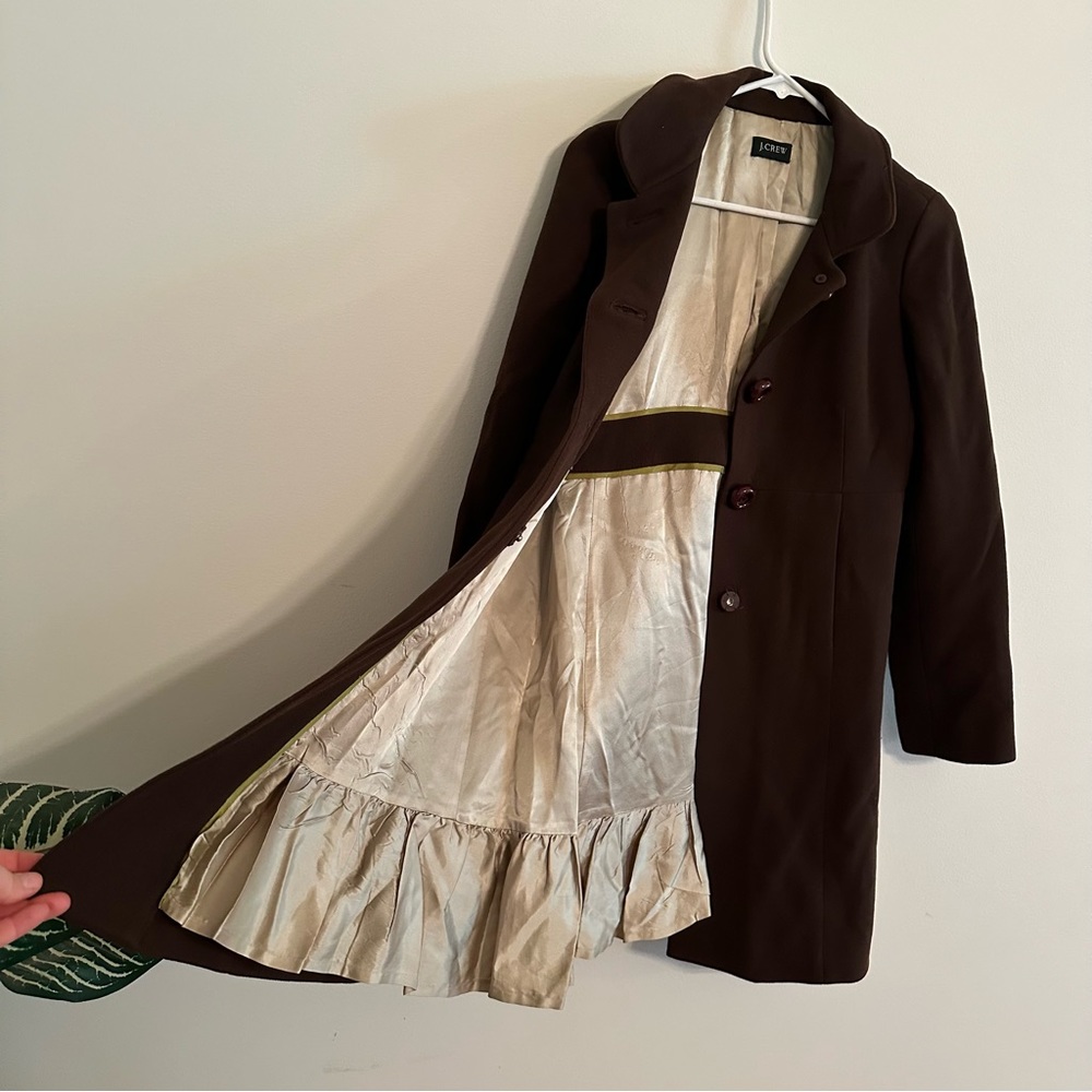 J. Crew Lady Day Coat Italian Wool Holiday 2007 RARE BROWN Classic